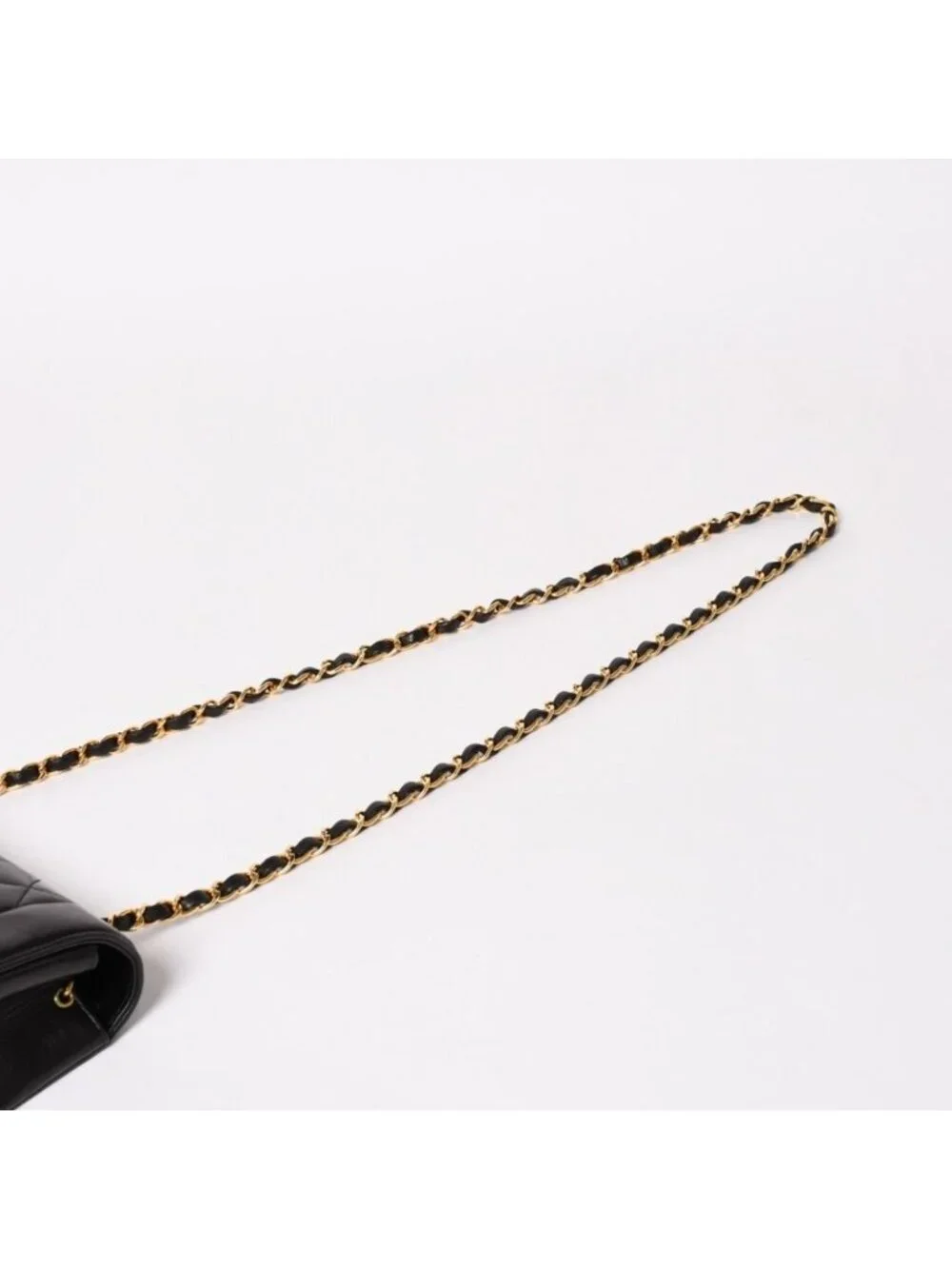 Chanel Diana Quilted 25 S Flap S Chain Shoulder Bag CC Logo Lambskin Black